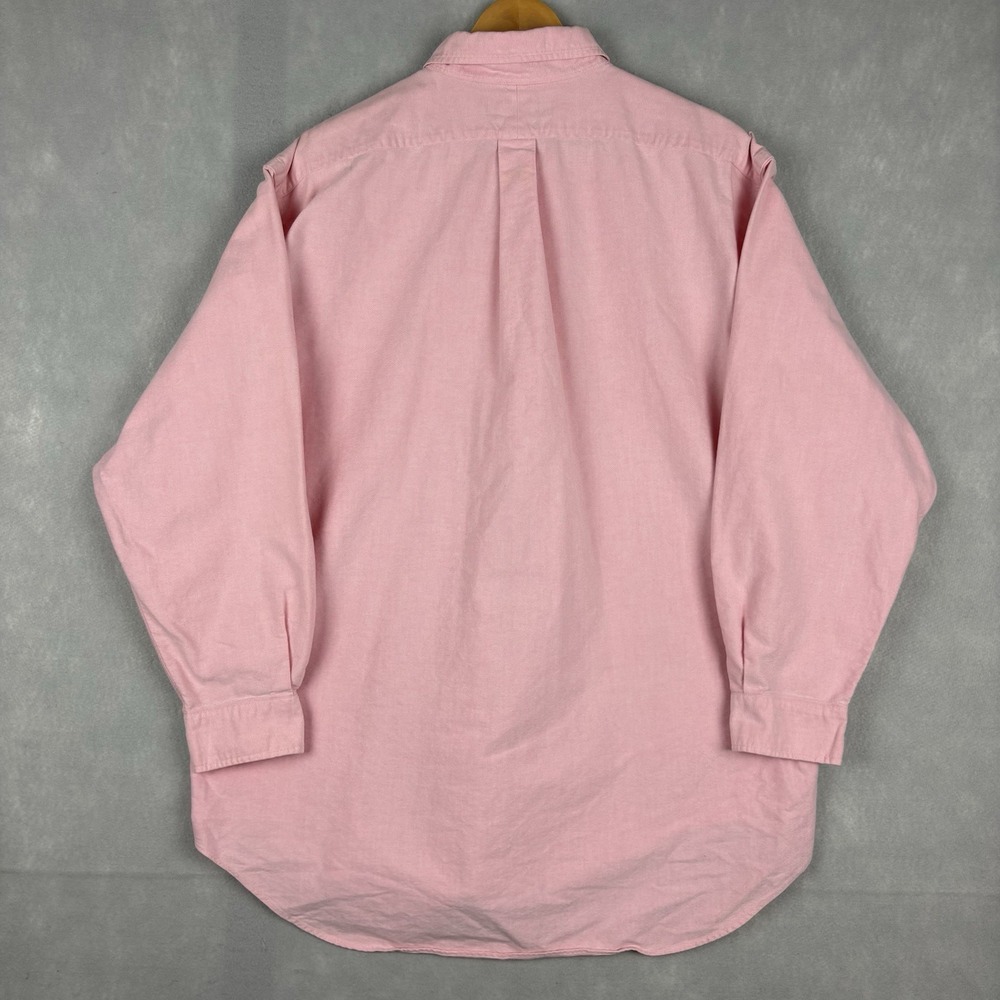 Polo Ralph Lauren Oxford Shirt Mens XL Pink Flesh Pony Long Sleeve OCBD Yarmouth - Picture 7 of 10